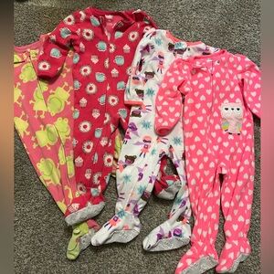 Set of 4 Carters fleece footed sleepers 18 months